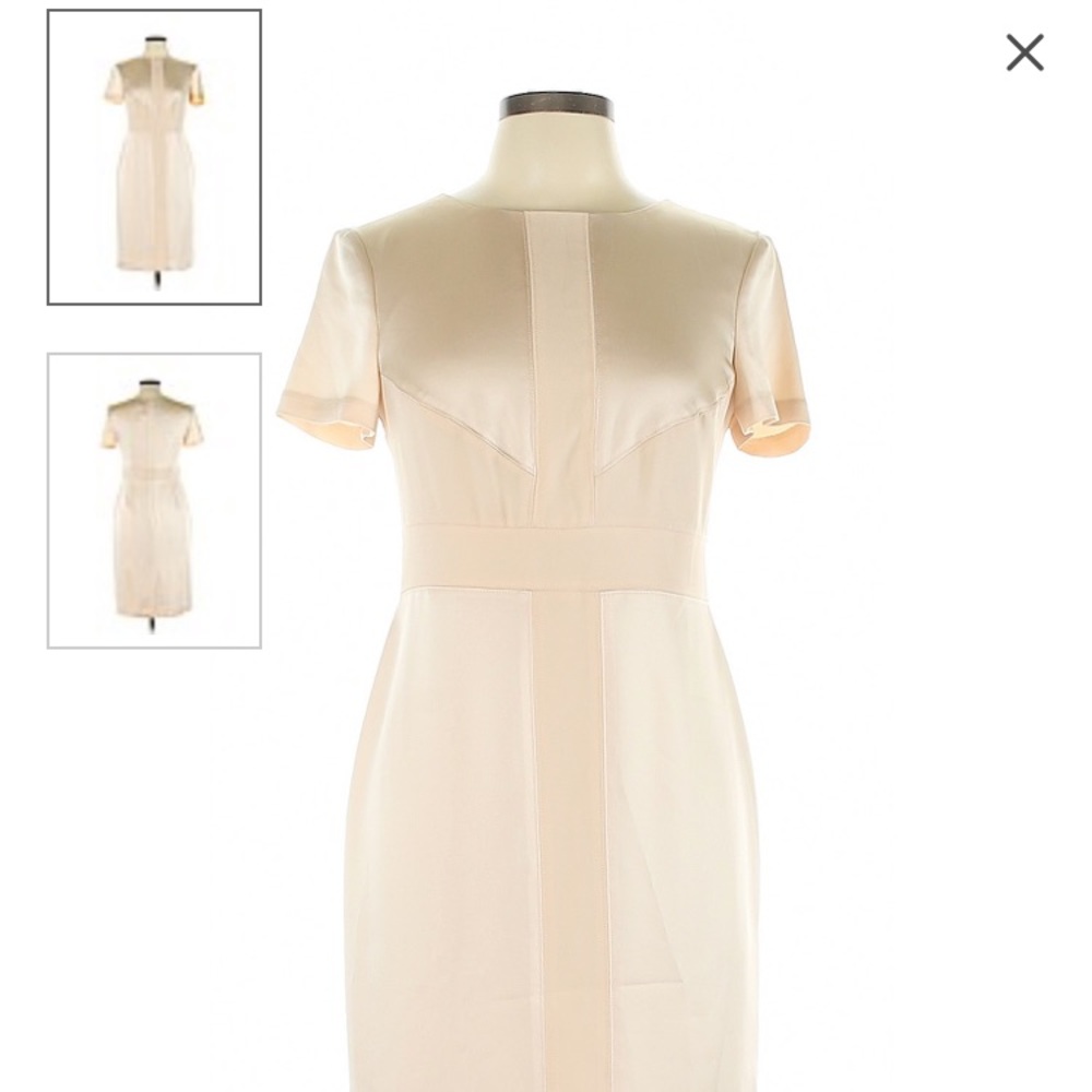 Ann Taylor Seamed Short Sleeve Sheath Dress